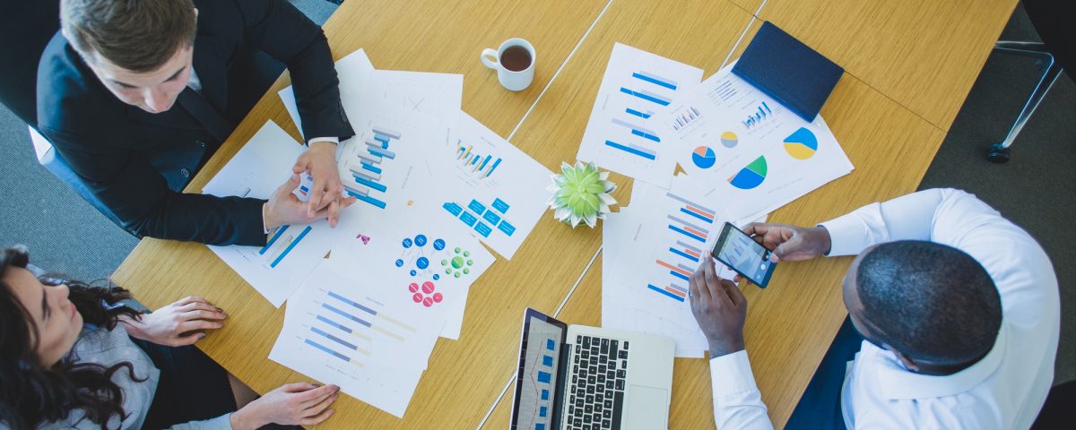 Escena de negocios vista superior