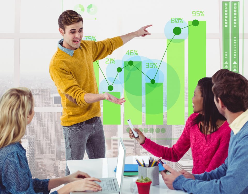 Escritorio creativa monitor de tecnología generada digitalmente